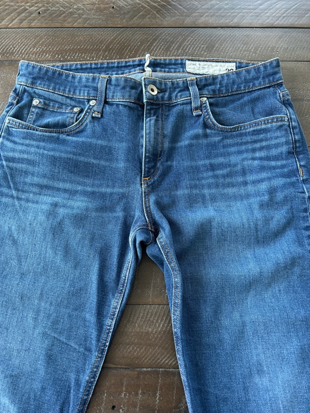 rag & bone Straight Leg Jeans in Medium Blue Wash, 29 Medium - Picture 4 of 13